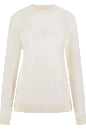Guess Femme, Pulls, Blanc, Taille: 42 FR Collection de Tricots Élégants