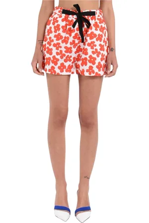 Msgm Femme, Shorts, , Taille: 36 FR Shorts en Coton à Imprimé Floral