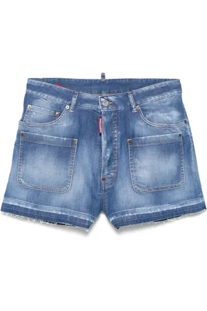 Dsquared2 Femme, Shorts, Bleu, Taille: 34 FR Bleu Bouton Braguette Classique Cinq Poches