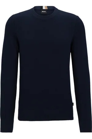 HUGO BOSS Homme, Pulls, Bleu, Taille: 2XL Pull micro-structuré en coton