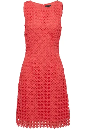 Comma, Femme, Robes, Rouge, Taille: 46 FR Robe courte en dentelle avec doublure