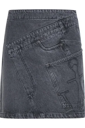 J.W.Anderson Femme, Jupes, Gris, Taille: 36 FR Mini-jupe en denim torsadé