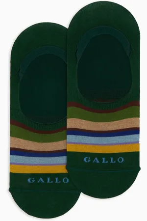 Gallo Unisex, Sous-vêtements, Multicolore, Taille: XS Chaussettes invisibles en coton vert unisexe à rayures multicolores