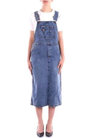 Dickies Femme, Robes, Bleu, Taille: 38 FR Robe élégante à boutons et poches