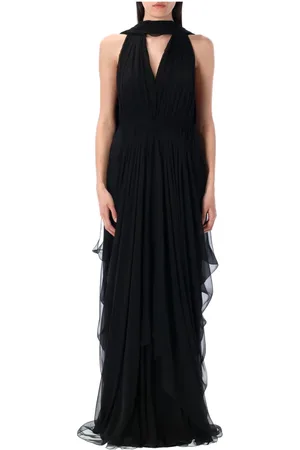 Alberta Ferretti Femme, Robes, Noir, Taille: 36 FR Robe en Chiffon
