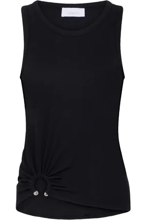 Paco rabanne Femme, Tops, Noir, Taille: 38 FR T-shirt côtelé