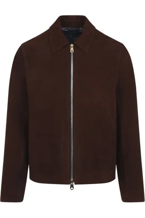 Paul Smith Homme, Vestes, Brun, Taille: L Veste en Cuir Marron Coupe Régulière