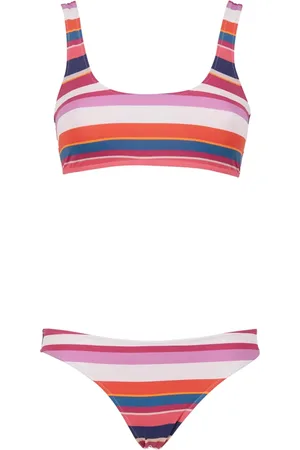 Gallo Femme, Maillots de bain, Multicolore, Taille: 36 FR Bikini bralette blanc pour femmes avec rayures multicolores