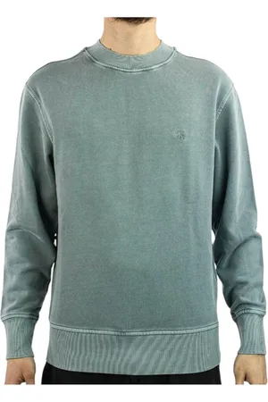 Calvin Klein Homme, Pulls, Vert, Taille: 2XL Sweat Vintage Lavé avec Appliqué