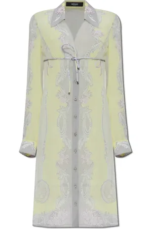 VERSACE Femme, Robes, Jaune, Taille: 34 FR Robe avec impression Medusa Cameo
