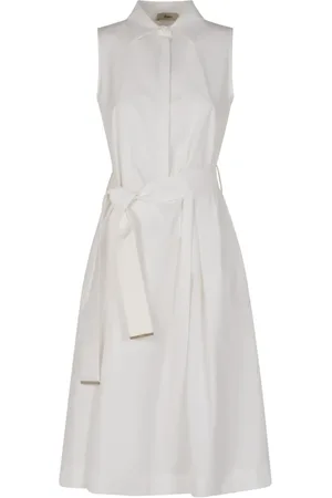 HERNO Femme, Robes, Blanc, Taille: 38 FR Robe Chemisier Blanche Nylon