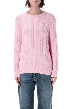 Ralph Lauren Homme, Pulls, Rose, Taille: L Pull en Tricot à Câble Classique