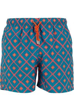 Gallo Homme, Maillots de bain, Multicolore, Taille: M Short de bain bleu clair pour hommes avec motif losange