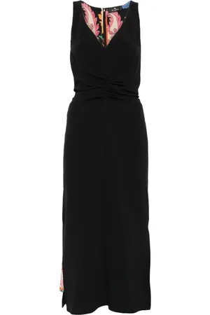 Etro Femme, Robes, Noir, Taille: 38 FR Robe Noire sans Manches avec Col en V