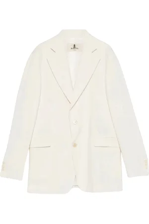 BARENA Femme, Vestes, Blanc, Taille: 38 FR Veste en viscose boutonnée avec rabats de poche