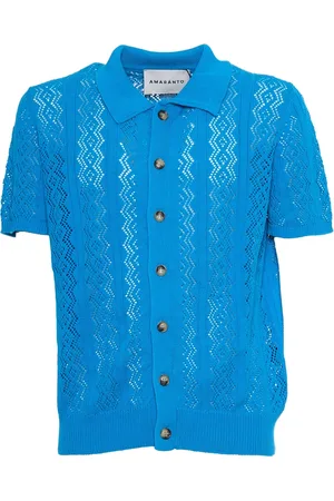 AMARANTO Amaránto, Homme, Pulls, Bleu, Taille: M Polo Tricot Turquoise