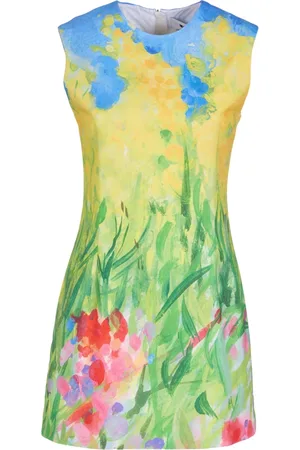 Msgm Femme, Robes, Multicolore, Taille: 36 FR Robe Courte Imprimée Jaune