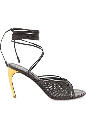 Salvatore Ferragamo Femme, Chaussures, Noir, Taille: 37 1/2 EU Élégante Sandale Atena