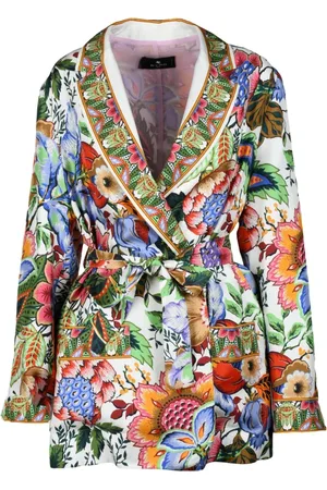 Etro Femme, Vestes, Multicolore, Taille: 36 FR Soie Ceinturé Kimono Blazer Veste