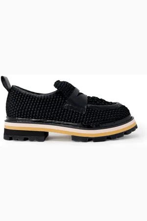 Ash Femme, Chaussures, Noir, Taille: 39 EU Chaussure Plate en Cuir Noir pour Femme