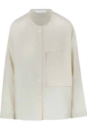 TELA Femme, Blouses et Chemises, Jaune, Taille: 40 FR Chemise Coton Effet Froissé