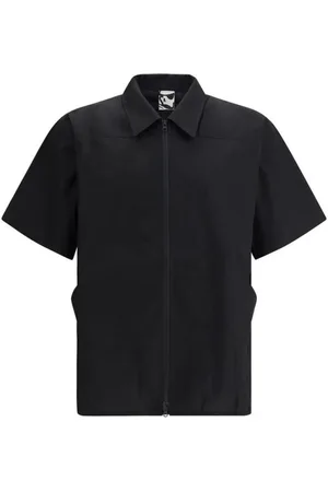 GR10K Homme, Chemises, Noir, Taille: L Chemise en coton à fermeture éclair et poches