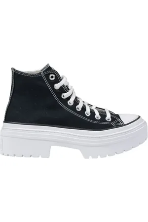 Converse Femme, Chaussures, Bleu, Taille: 41 EU Baskets en Tissu Noir avec Semelle Crantée