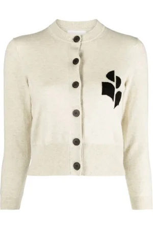Isabel Marant Femme, Pulls, Gris, Taille: 36 FR Pull à Logo Intarsia-Knit en Gris Clair