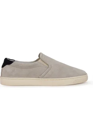 Brunello Cucinelli Homme, Chaussures, Gris, Taille: 43 EU Slip-On en Daim Gris Style Classique