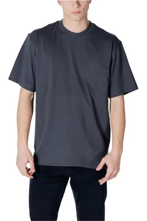 Calvin Klein Homme, Tops, Noir, Taille: XL T-shirt en coton décontracté avec étiquette tissée