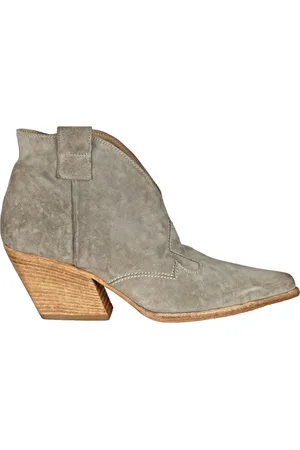 Elena Iachi Femme, Chaussures, , Taille: 36 EU Bottine texane en daim avec fermeture éclair