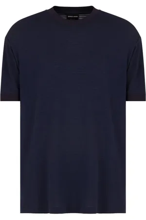 Giorgio Armani Homme, Tops, Bleu, Taille: 2XL T-shirt Décontracté en Coton