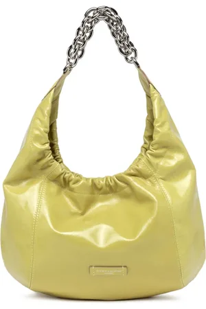 Gianni chiarini Femme, Sacs, Jaune, Taille: ONE Size Sac en Cuir Brillant Océan avec Forme Froissée