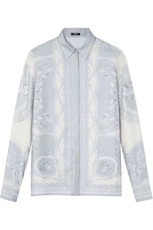 VERSACE Femme, Blouses et Chemises, Multicolore, Taille: 40 FR Chemise Twill De Soie Multicolore La Coupe Des Dieux