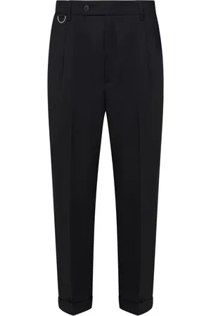 LOW BRAND Homme, Pantalons, Noir, Taille: W34 Pantalon Slim-Fit en Laine Noire
