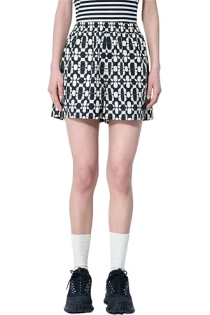 Moncler Femme, Shorts, Noir, Taille: 34 FR Shorts imprimés en tissu coquille avec logo
