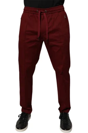 Dolce & Gabbana Homme, Pantalons, Rouge, Taille: L Bordeaux Coton Jogger Pantalons de survêtement