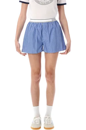 Sporty & Rich Femme, Shorts, Bleu, Taille: 40 FR Logo Boxer Briefs