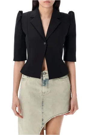 COPERNI Femme, Vestes, Noir, Taille: 38 FR Slim-fit Cropped Tailored Jacket