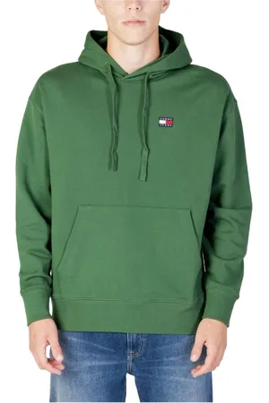 Tommy Hilfiger Homme, Sweatshirts et sweats à capuche, Vert, Taille: S Pull en Coton Vert Sweat à Capuche Homme