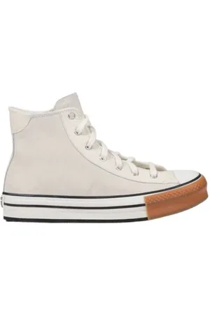 Converse Femme, Chaussures, Blanc, Taille: 38 EU Baskets en Cuir Crème avec Semelle EVA