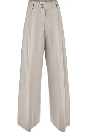 GENTRYPORTOFINO Femme, Pantalons, , Taille: 44 FR Pantalon Palazzo Plissé pour Femme