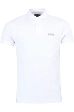 Barbour Homme, Tops, Blanc, Taille: L Polo en jersey de coton avec finitions contrastées