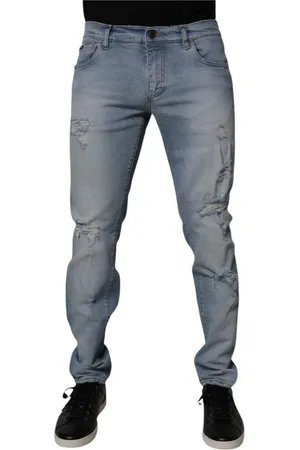 Dolce & Gabbana Homme, Jeans, Bleu, Taille: L Jean Denim Skinny Bleu Déchiré