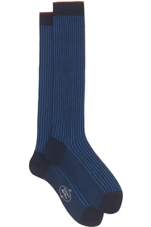 Gallo Homme, Sous-vêtements, Bleu, Taille: M Chaussettes longues en coton bleu océan pour hommes