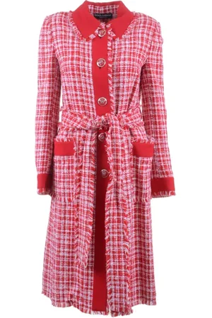 Dolce & Gabbana Femme, Manteaux, Multicolore, Taille: 34 FR Manteau long à boutons couronne pour femme