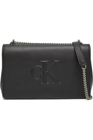 Calvin Klein Femme, Sacs, Noir, Taille: ONE Size Sac à bandoulière en simili cuir noir