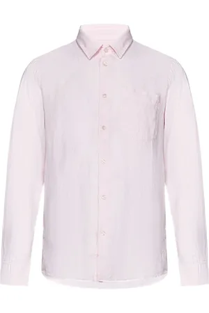 Vilebrequin Homme, Chemises, Rose, Taille: XL Chemise rose en lin avec broderie de tortue
