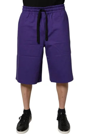 Dolce & Gabbana Homme, Shorts, Violet, Taille: M Shorts Bermuda en Coton Violet
