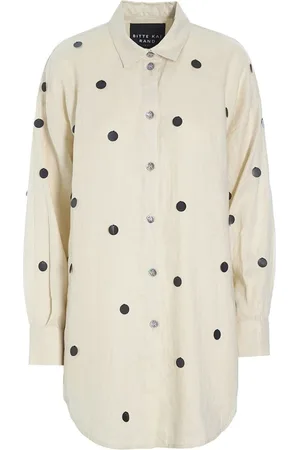 Bitte Kai Rand Femme, Blouses et Chemises, , Taille: 46 FR Chemise en Lin Aérien avec Paillettes Ivoire